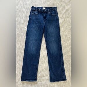 MOTHER Women’s Petite Dark Indigo Straight Jeans
